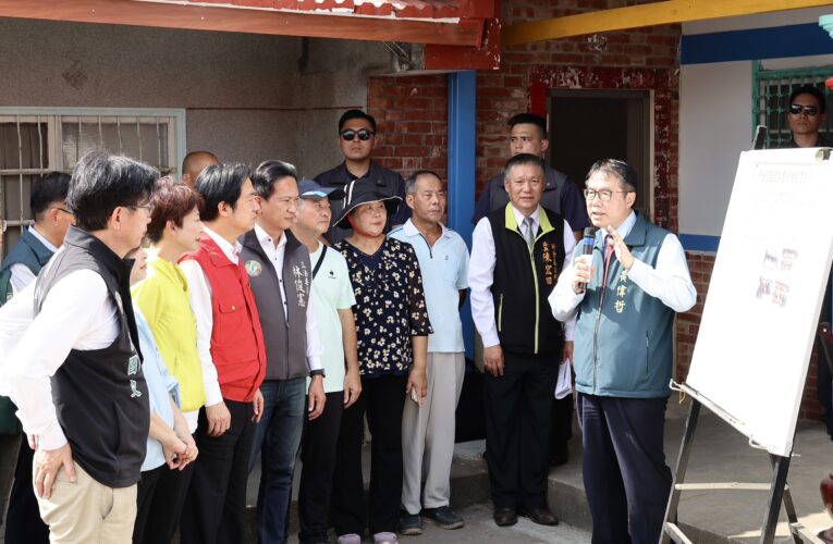 臺南市長黃偉哲陪同賴清德總統視察新營區災後復建情形